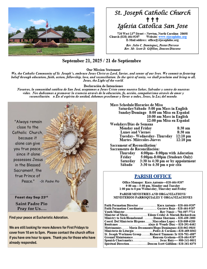 September 21 Bulletin
