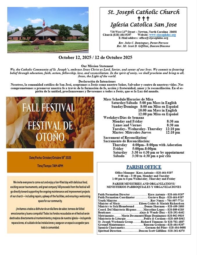 October 12 Bulletin