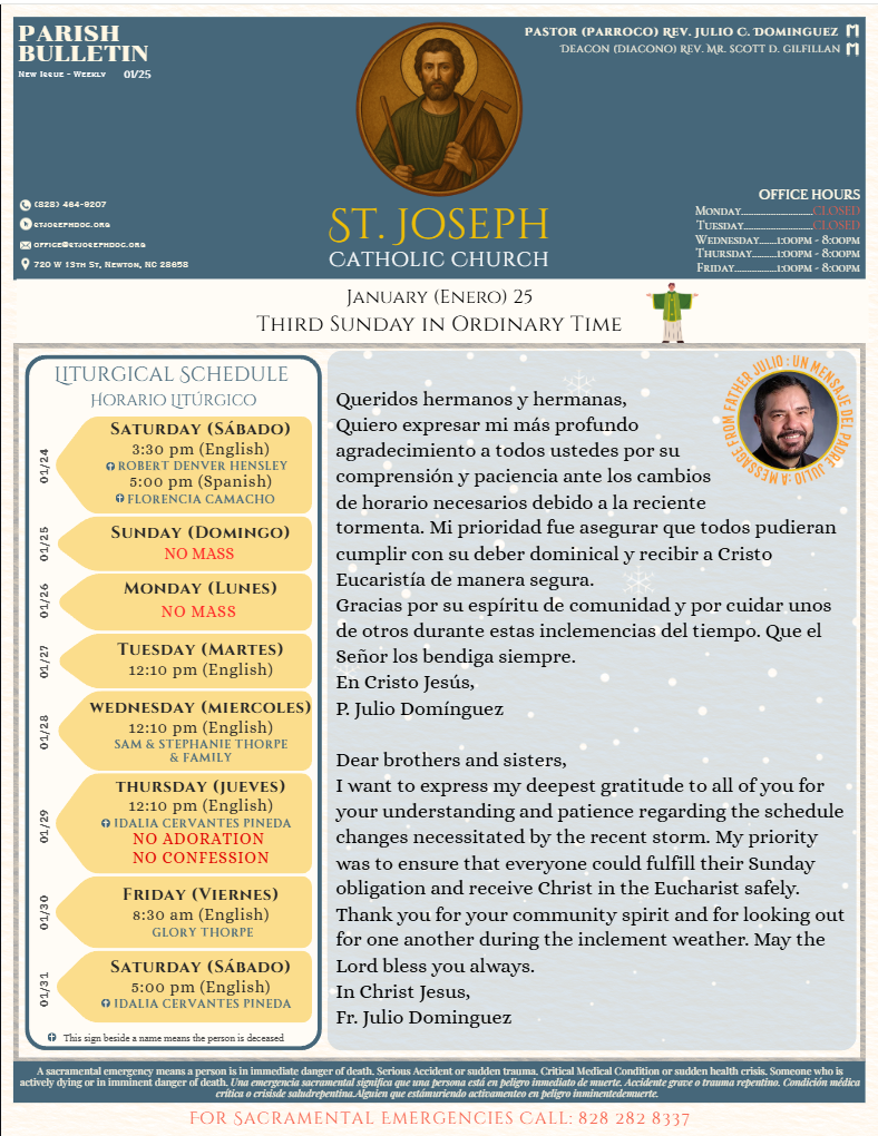 January 25 Bulletin